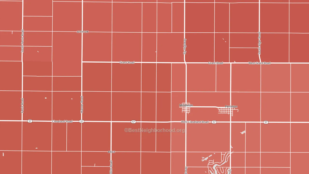 Middleton, MI block-group political-lean map
