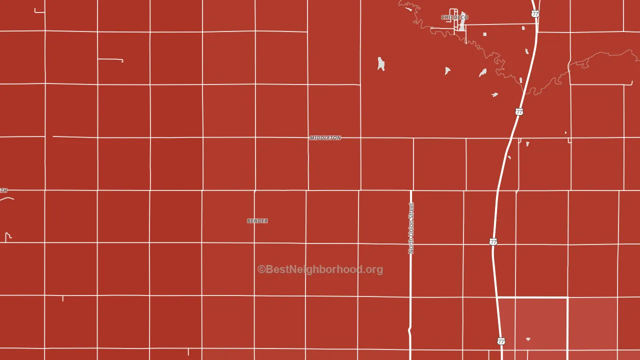 Middleton, OK block-group political-lean map