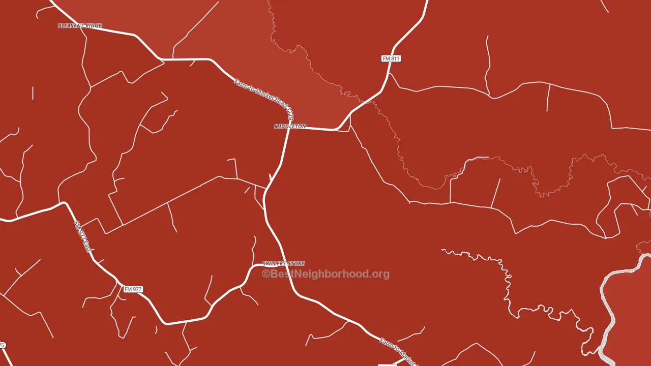 Middleton, TX block-group political-lean map