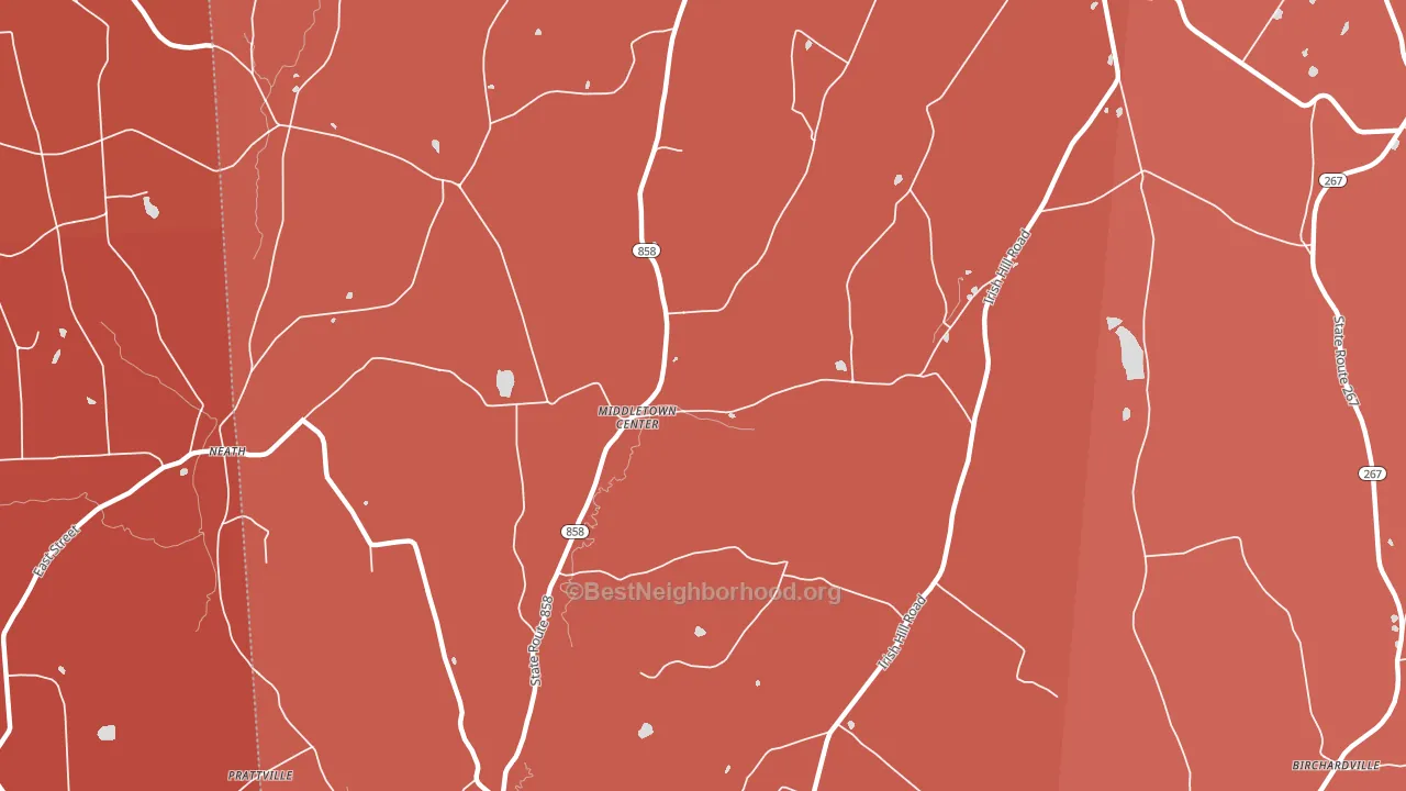 Middletown Center, PA block-group political-lean map