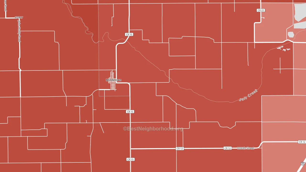 Middletown, IL block-group political-lean map