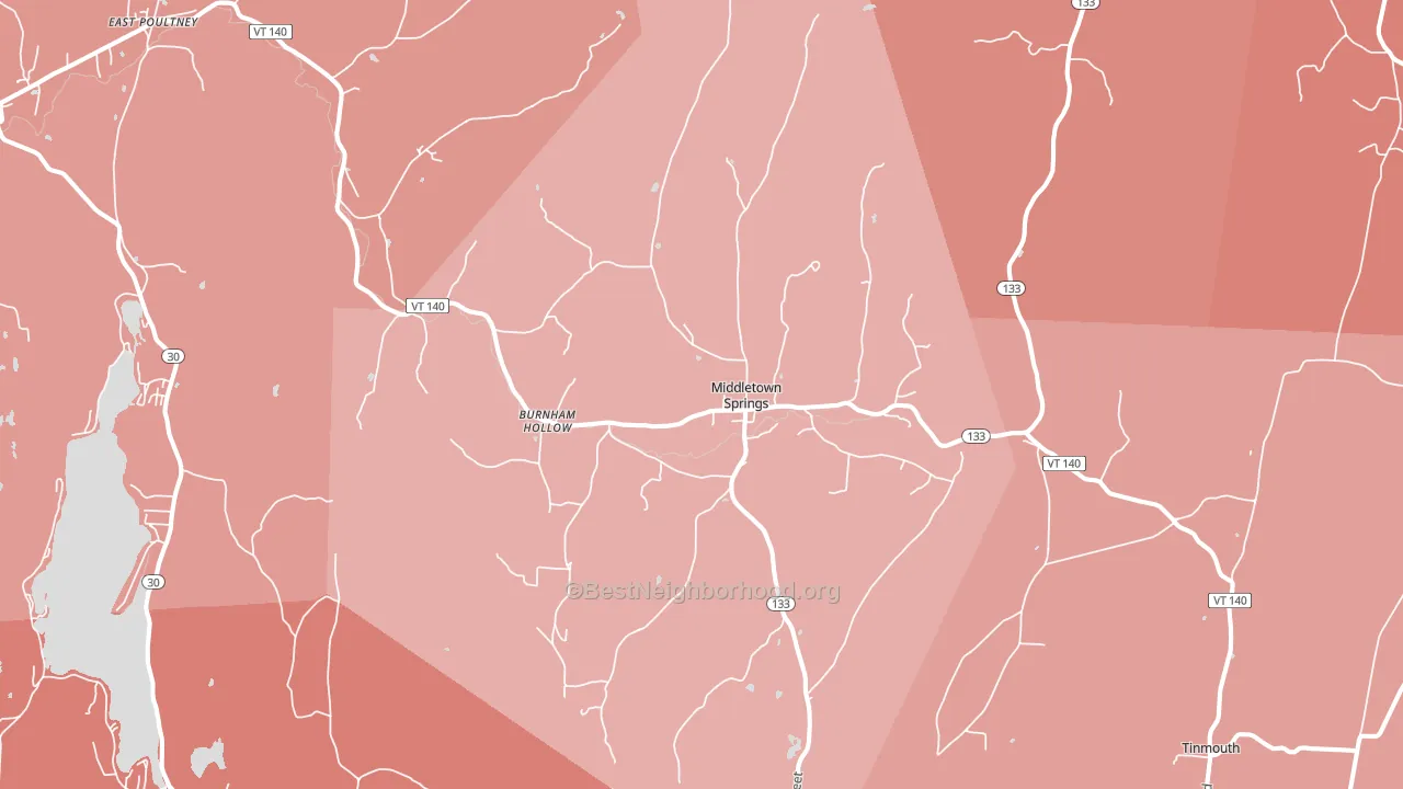 Middletown Springs, VT block-group political-lean map