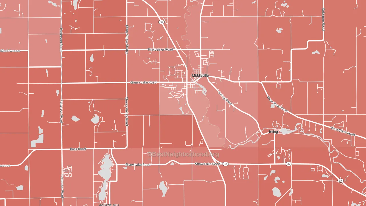 Middleville, MI block-group political-lean map