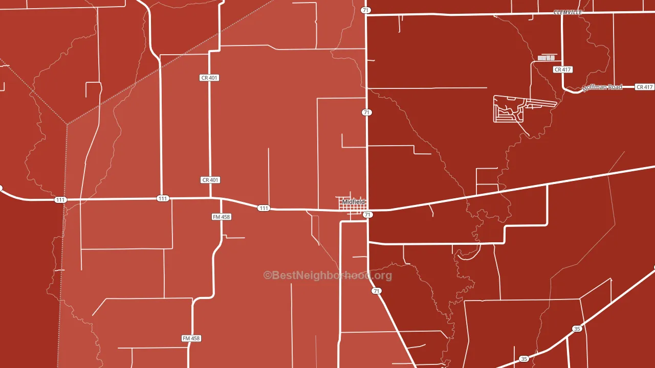 Midfield, TX block-group political-lean map