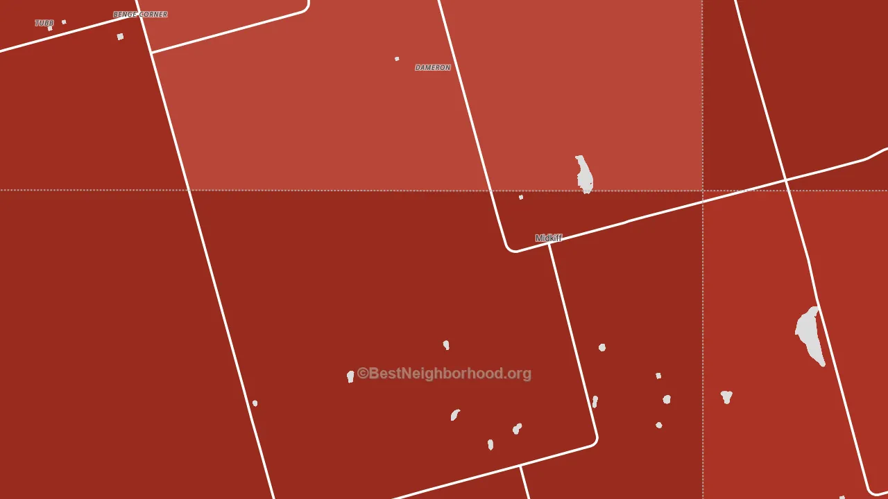 Midkiff, TX block-group political-lean map