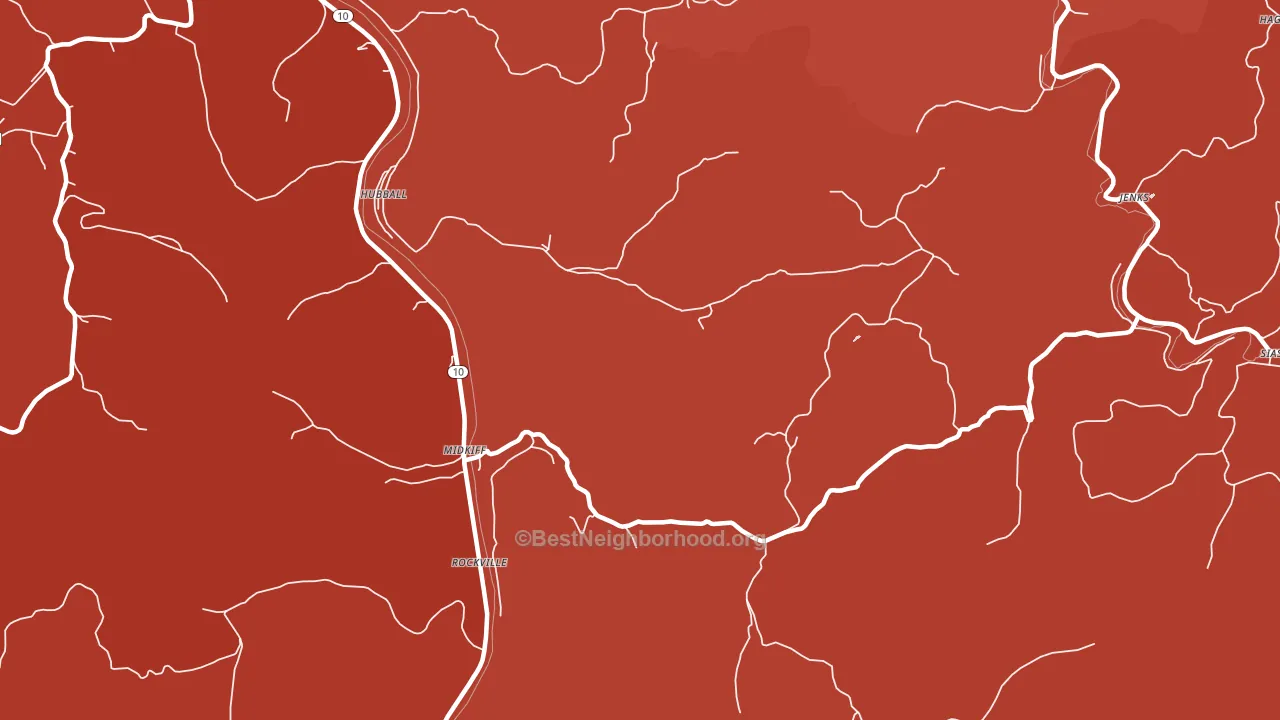 Midkiff, WV block-group political-lean map