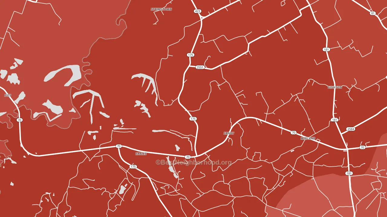 Midland, KY block-group political-lean map