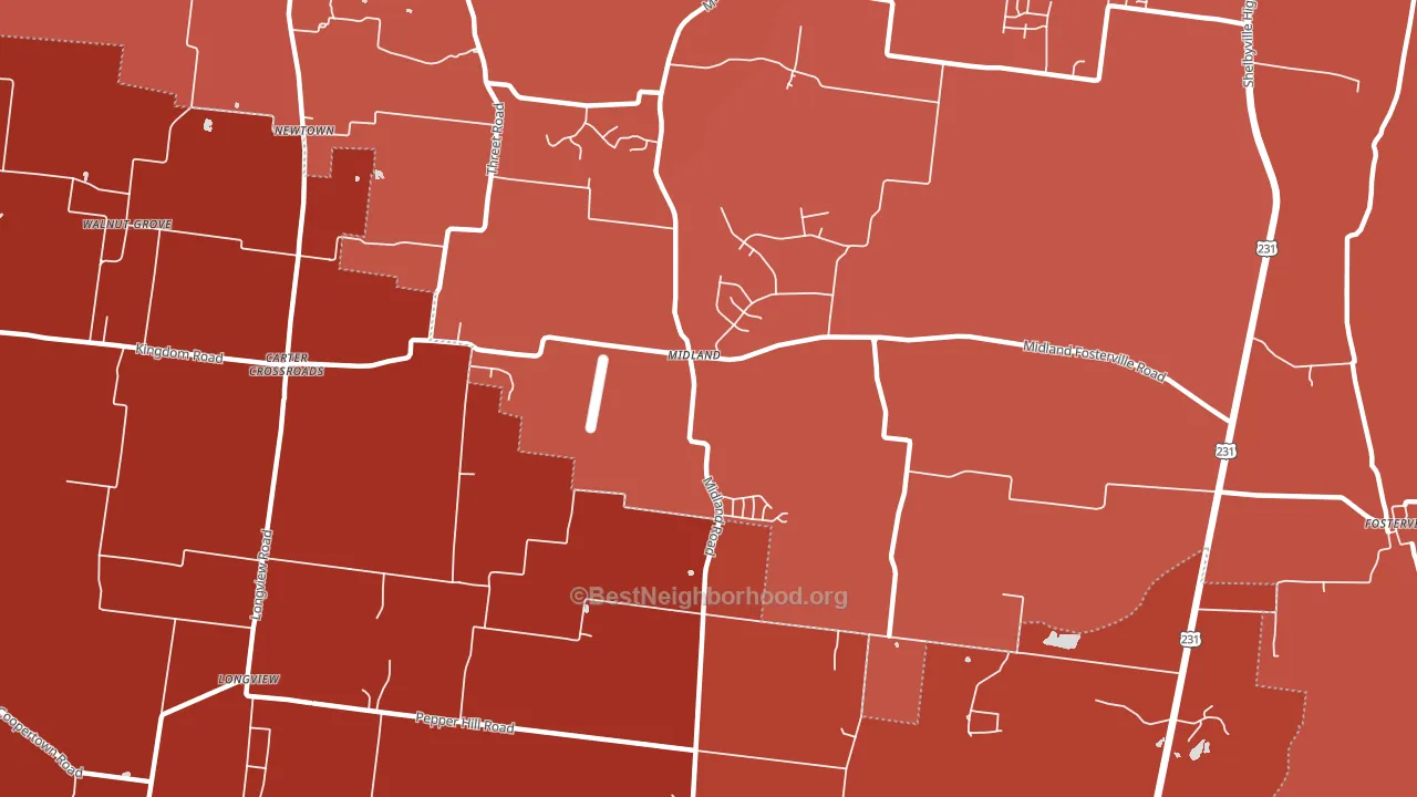 Midland, TN block-group political-lean map