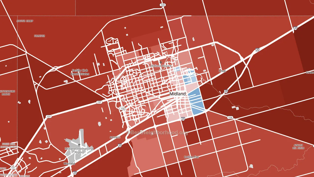 Midland, TX block-group political-lean map