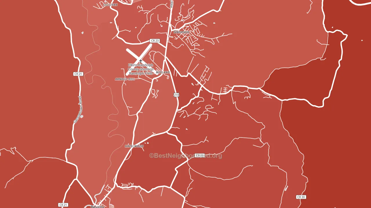 Midland, WV block-group political-lean map