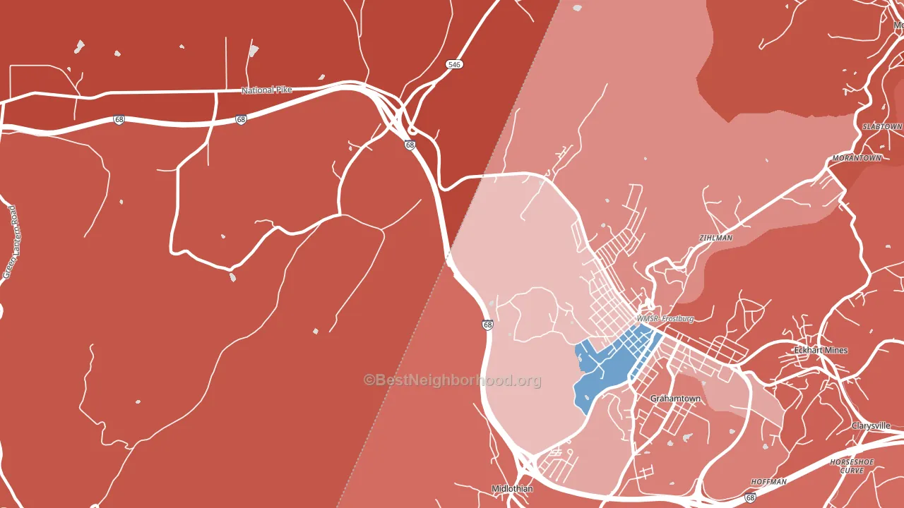 Midlothian, MD block-group political-lean map