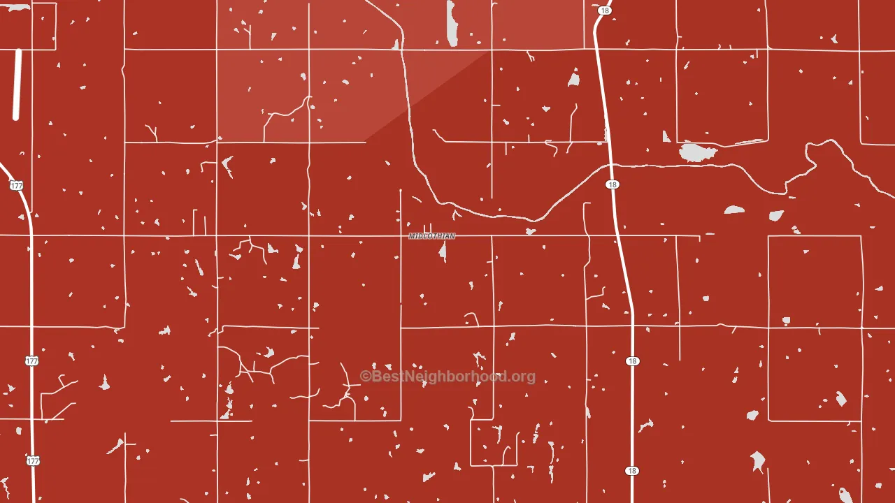 Midlothian, OK block-group political-lean map
