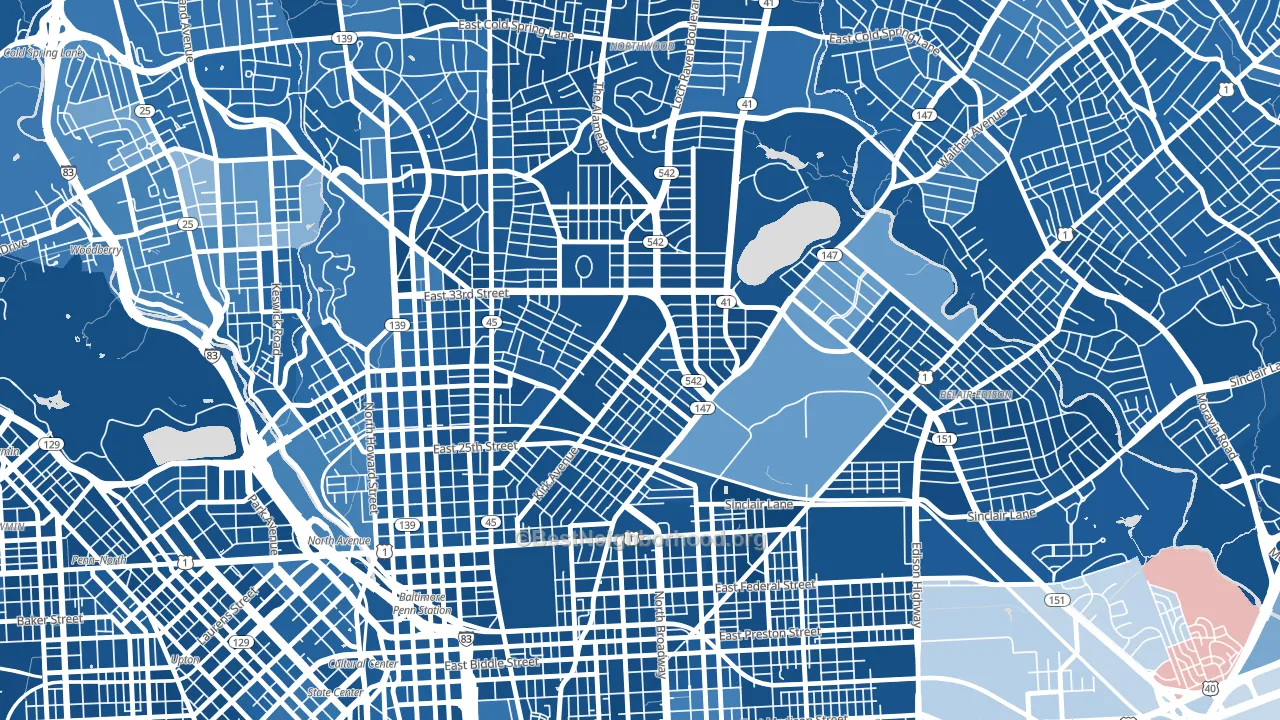 Midway-Coldstream, Baltimore, MD block-group political-lean map
