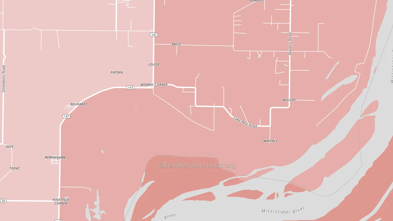 Midway Corner, AR block-group political-lean map