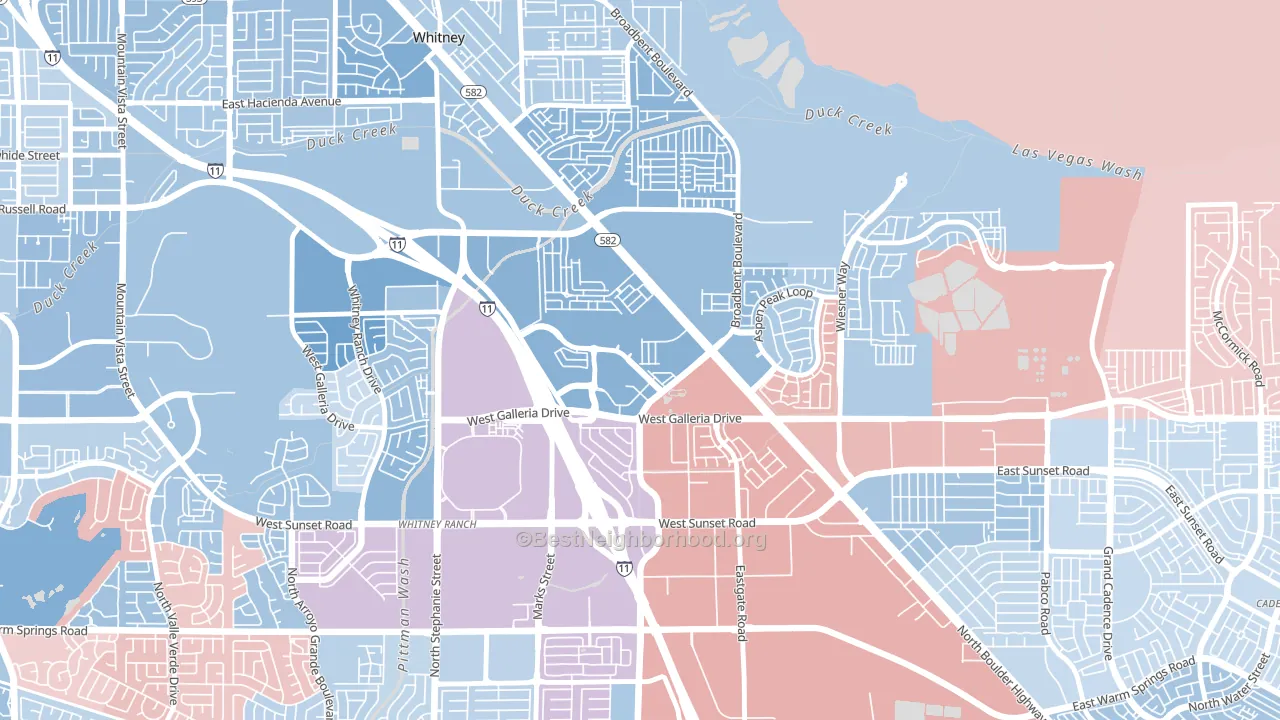 Midway, Henderson, NV block-group political-lean map