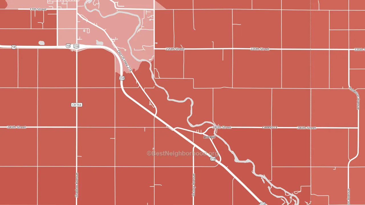 Midway, IA block-group political-lean map