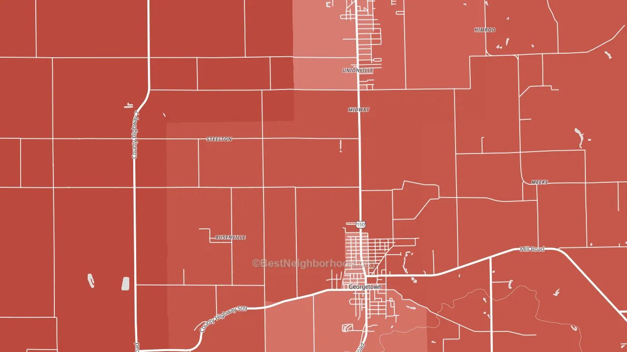 Midway, IL block-group political-lean map
