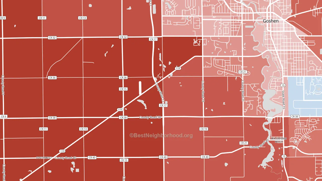 Midway, IN block-group political-lean map