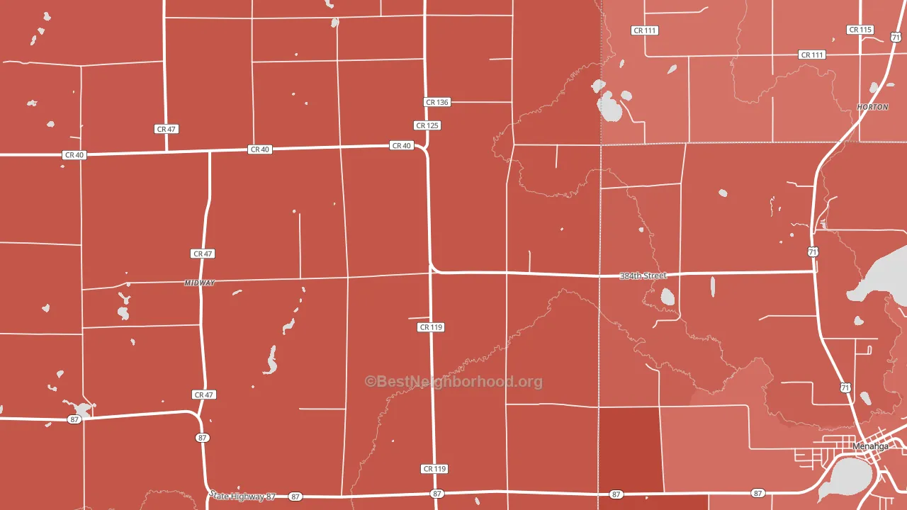 Midway, MN block-group political-lean map