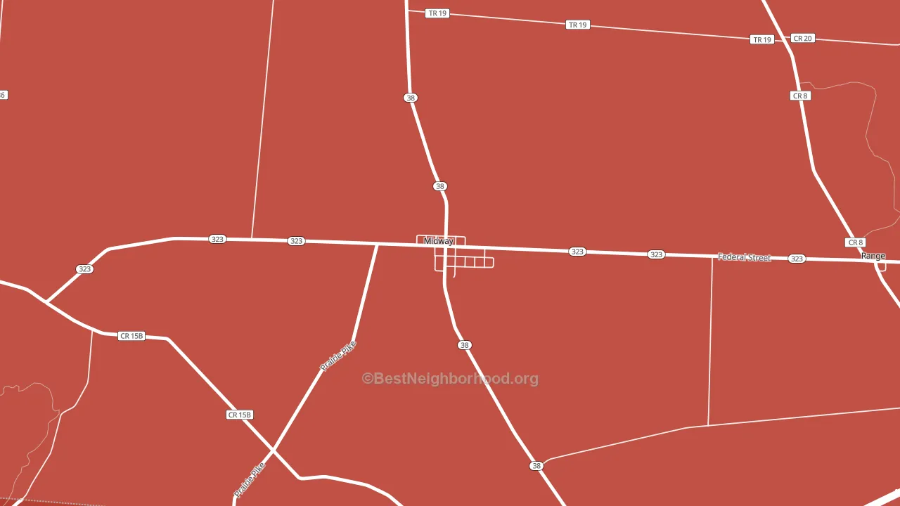 Midway, OH block-group political-lean map