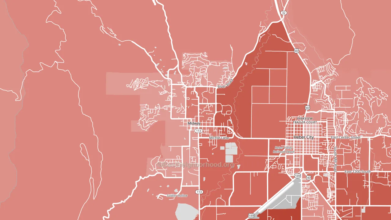 Midway, UT block-group political-lean map