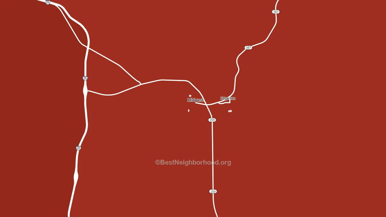 Midwest, WY block-group political-lean map