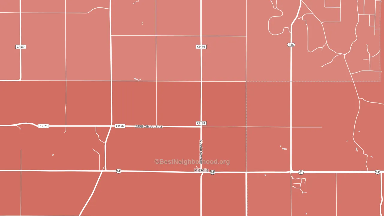 Miesville, MN block-group political-lean map