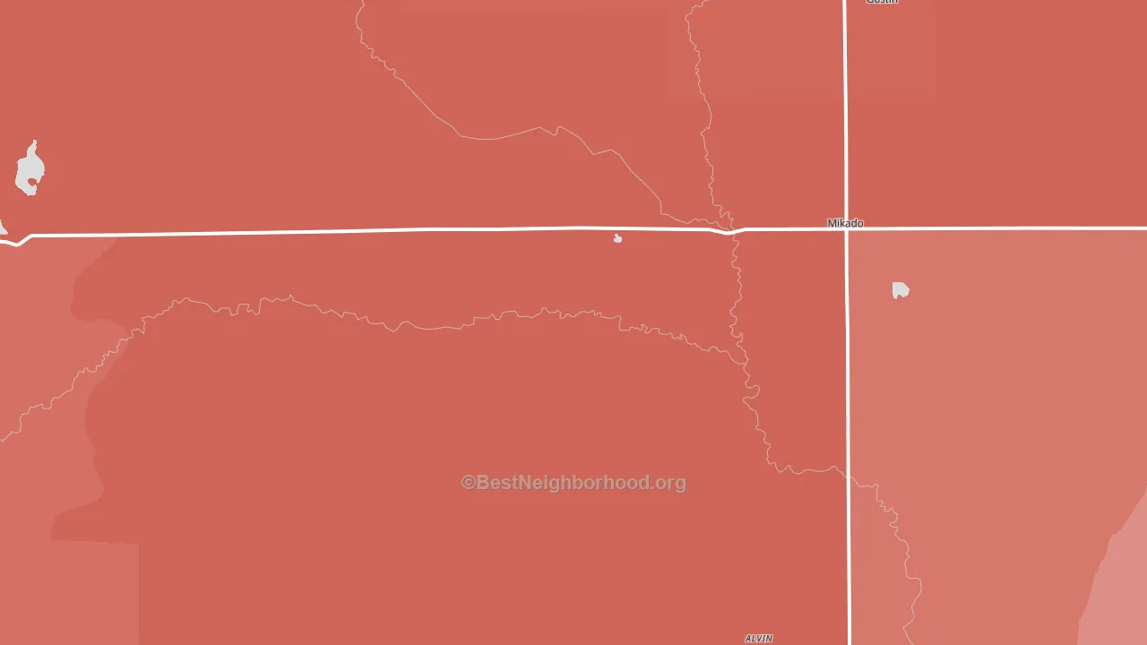 Mikado, MI block-group political-lean map