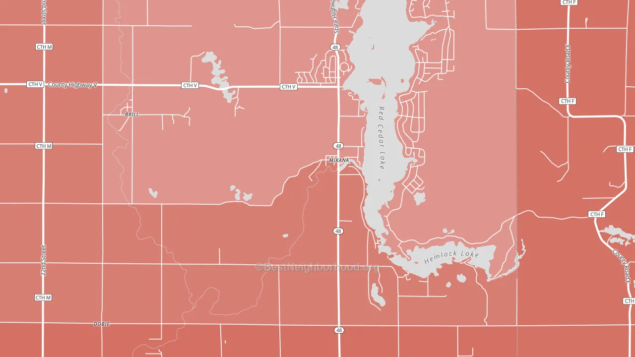 Mikana, WI block-group political-lean map