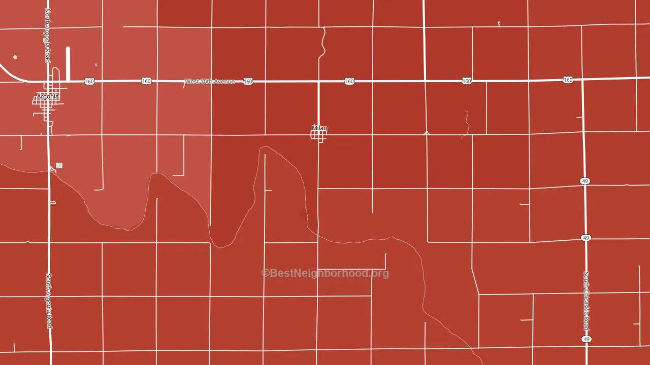 Milan, KS block-group political-lean map