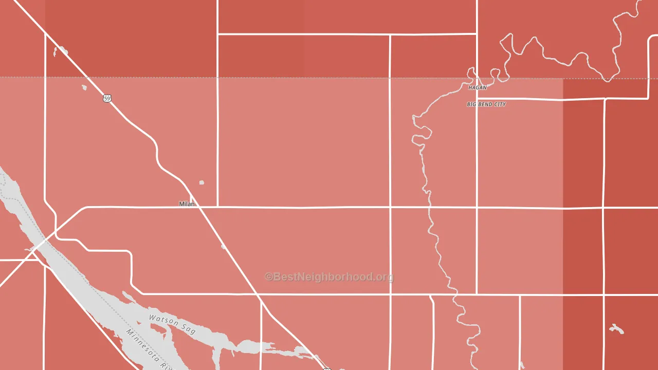 Milan, MN block-group political-lean map
