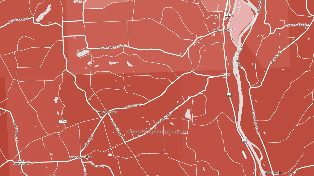 Milan, PA block-group political-lean map