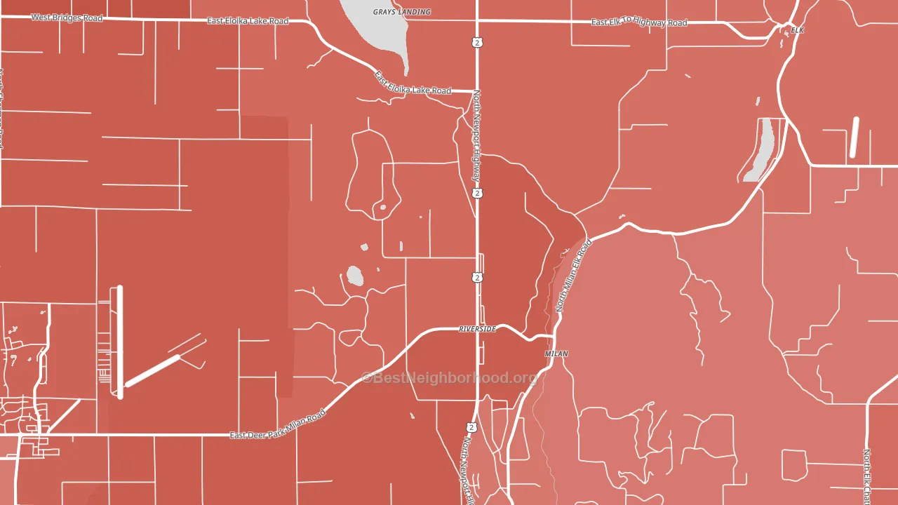 Milan, WA block-group political-lean map