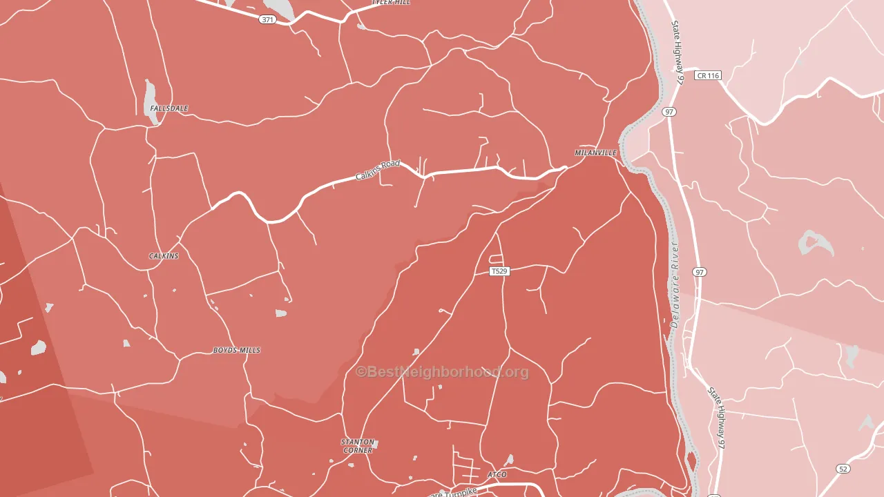 Milanville, PA block-group political-lean map