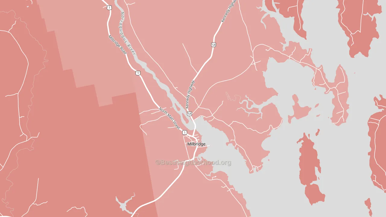 Milbridge, ME block-group political-lean map