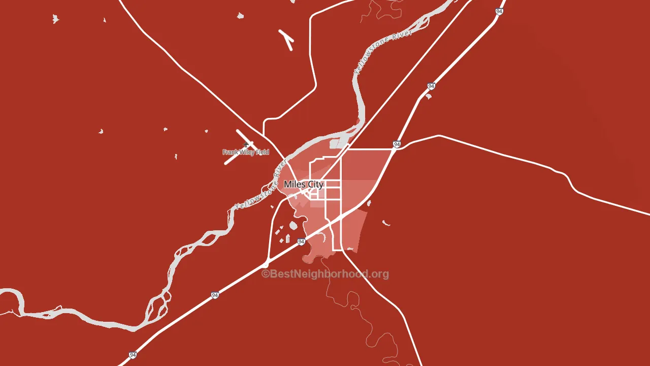Miles City, MT block-group political-lean map
