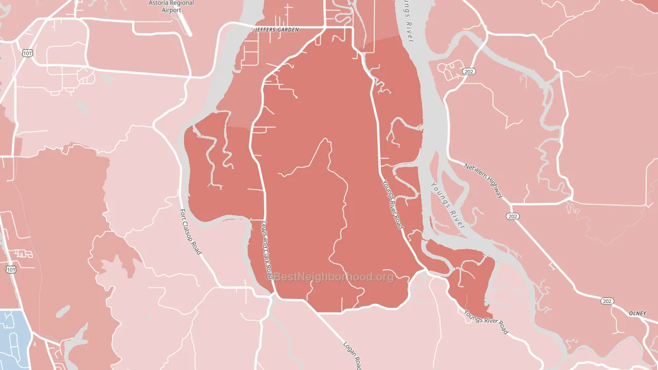 Miles Crossing, OR block-group political-lean map