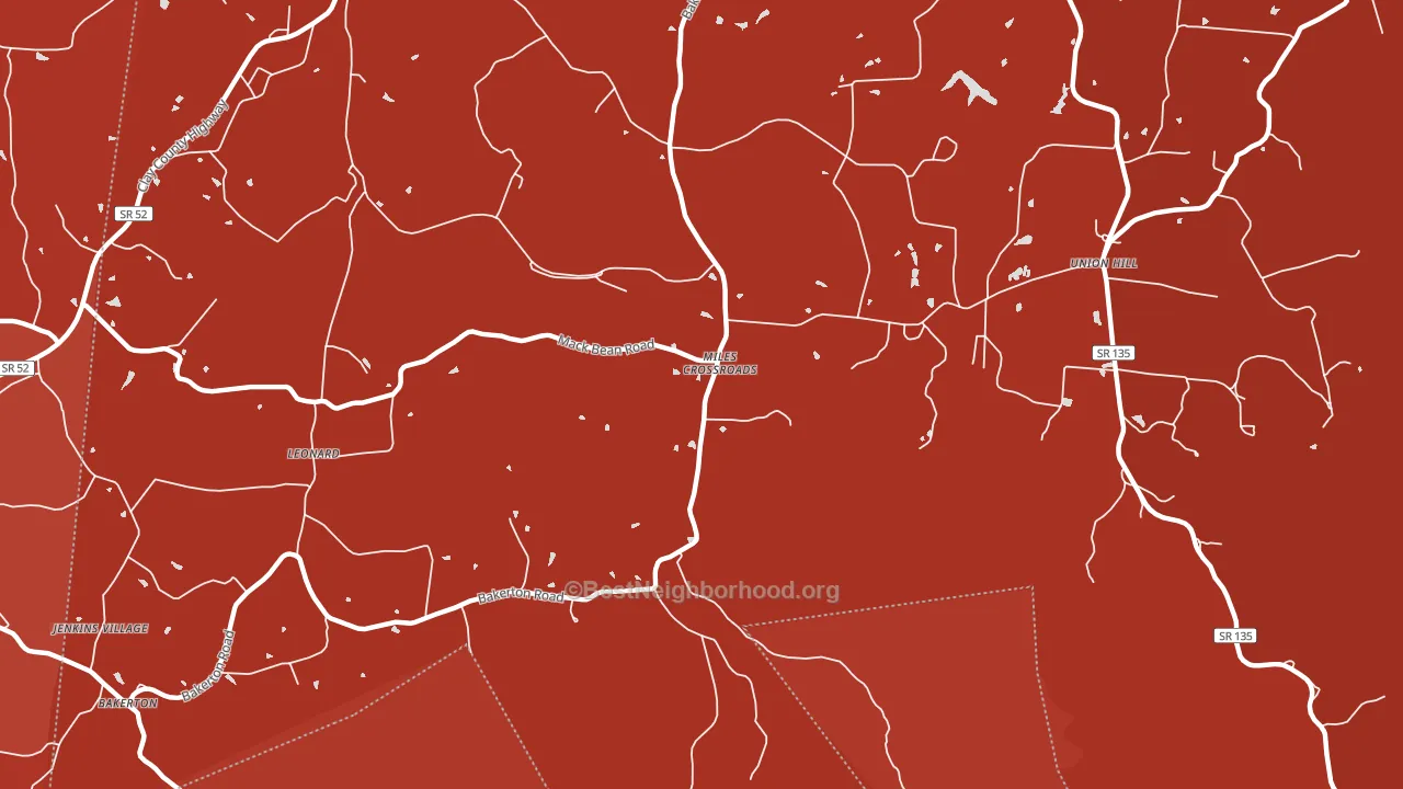 Miles Crossroads, TN block-group political-lean map