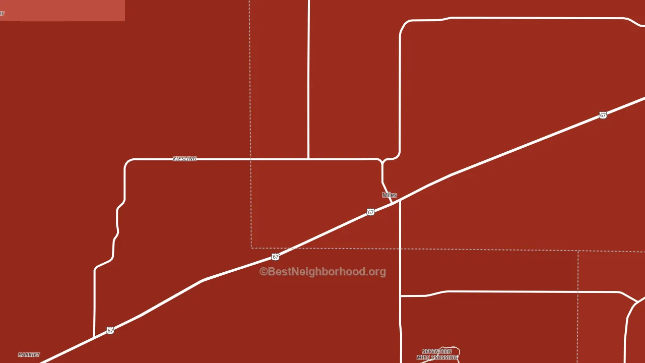 Miles, TX block-group political-lean map