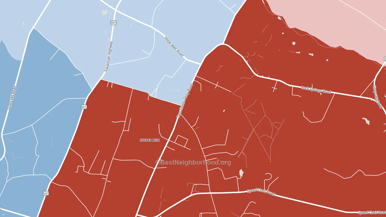Miley, SC block-group political-lean map