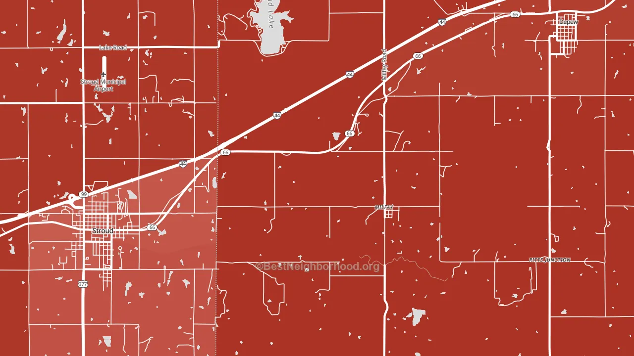 Milfay, OK block-group political-lean map