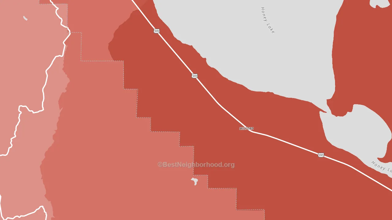 Milford, CA block-group political-lean map
