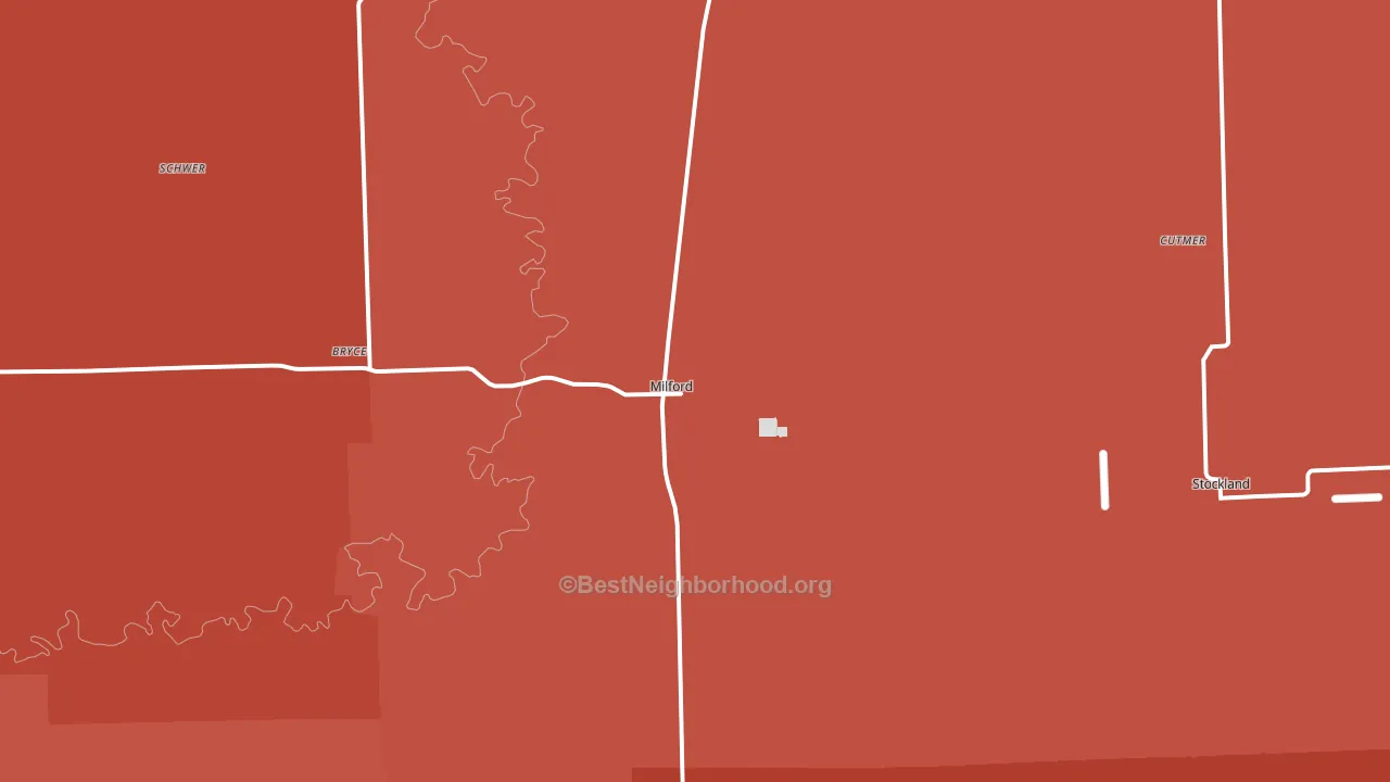 Milford, IL block-group political-lean map