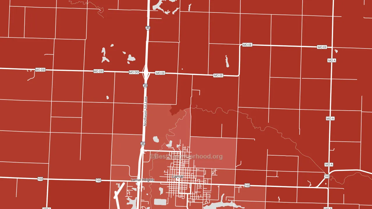 Milford, MO block-group political-lean map