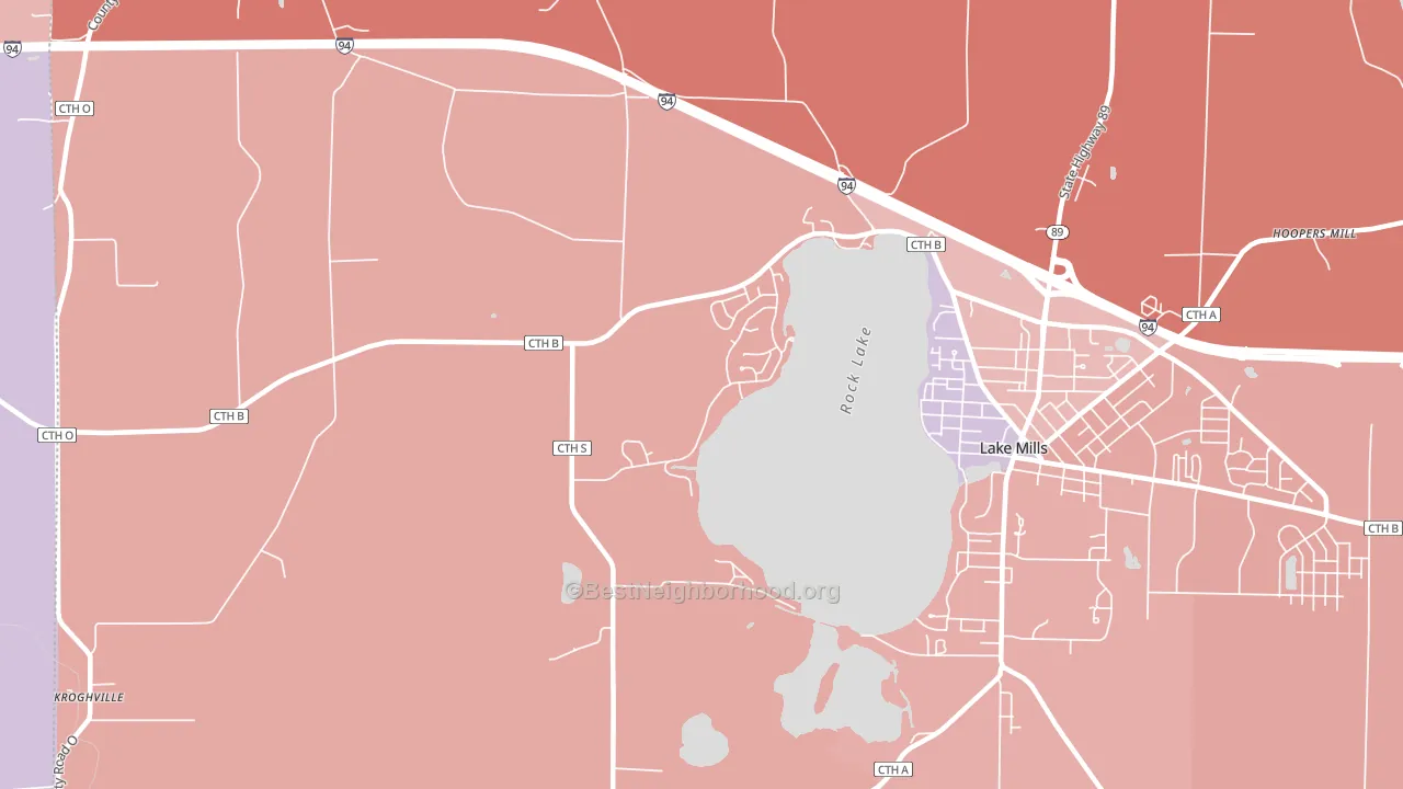 Milford, WI block-group political-lean map
