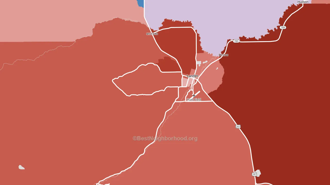 Milford, WY block-group political-lean map