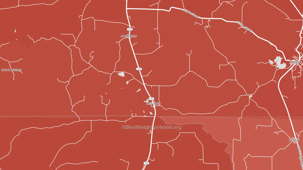 Mill Creek, IL block-group political-lean map