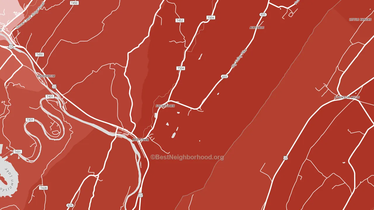 Mill Creek, PA block-group political-lean map