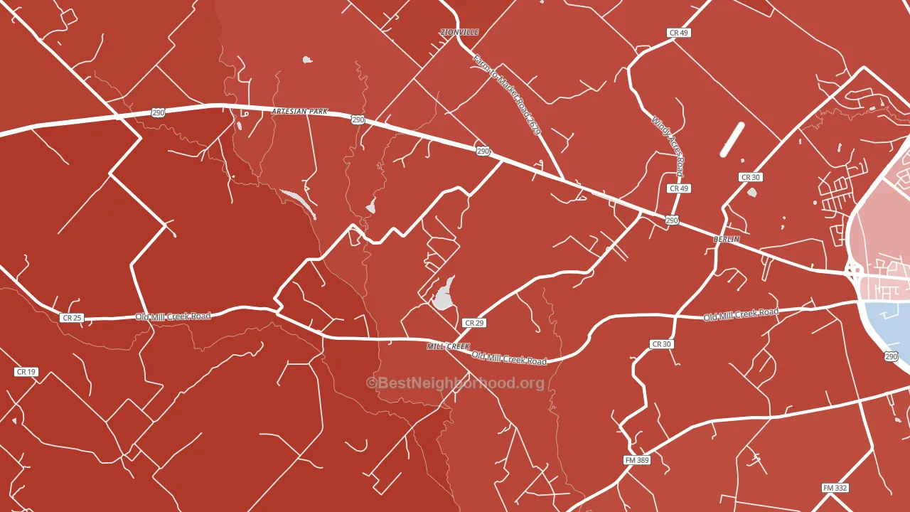 Mill Creek, TX block-group political-lean map