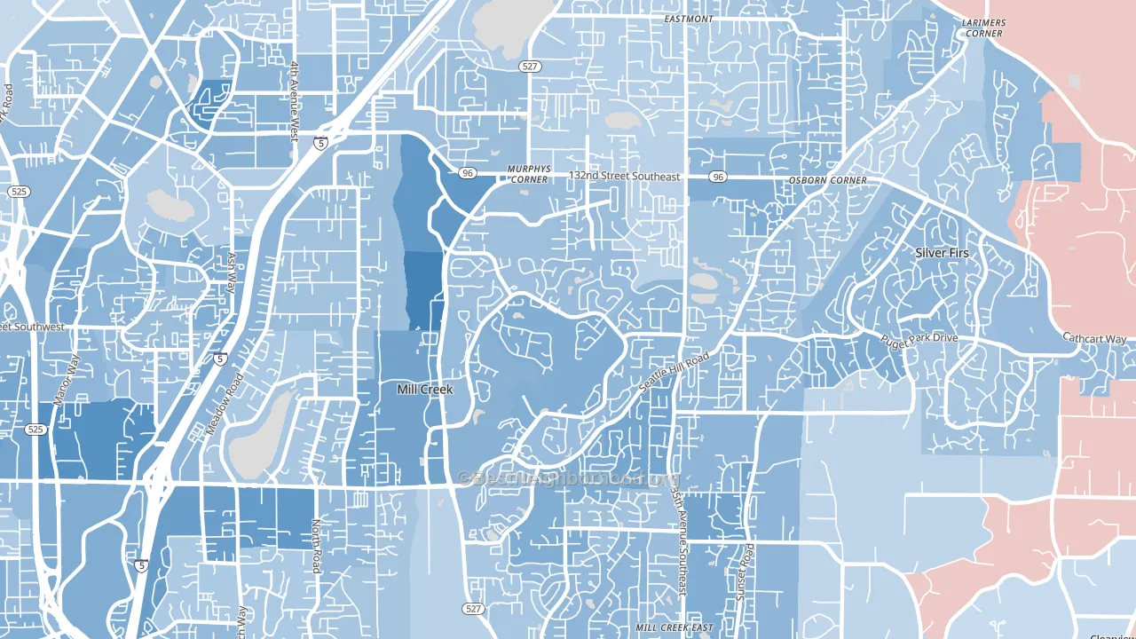 Mill Creek, WA block-group political-lean map